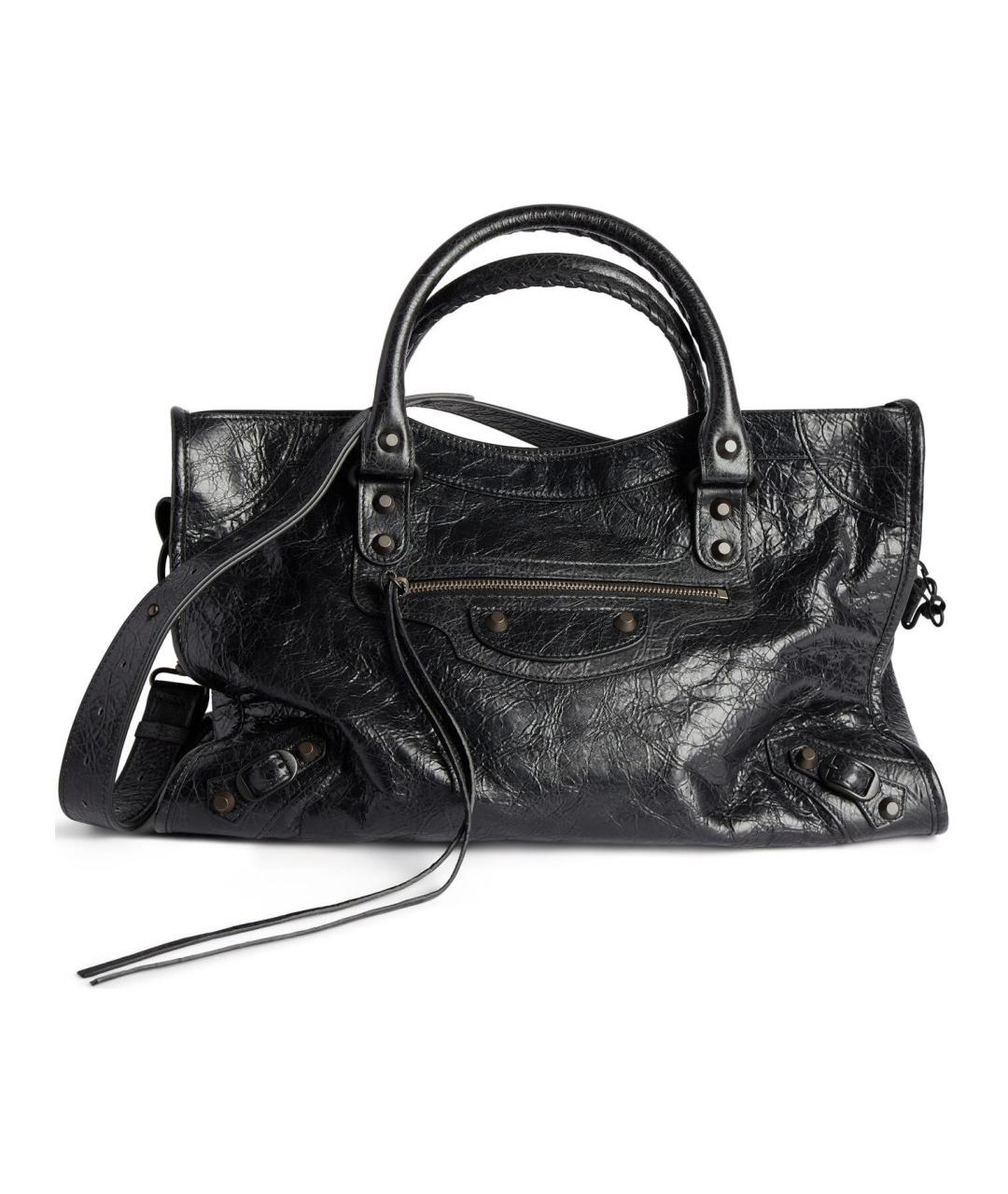 BALENCIAGA Черная кожаная сумка через плечо, фото 2