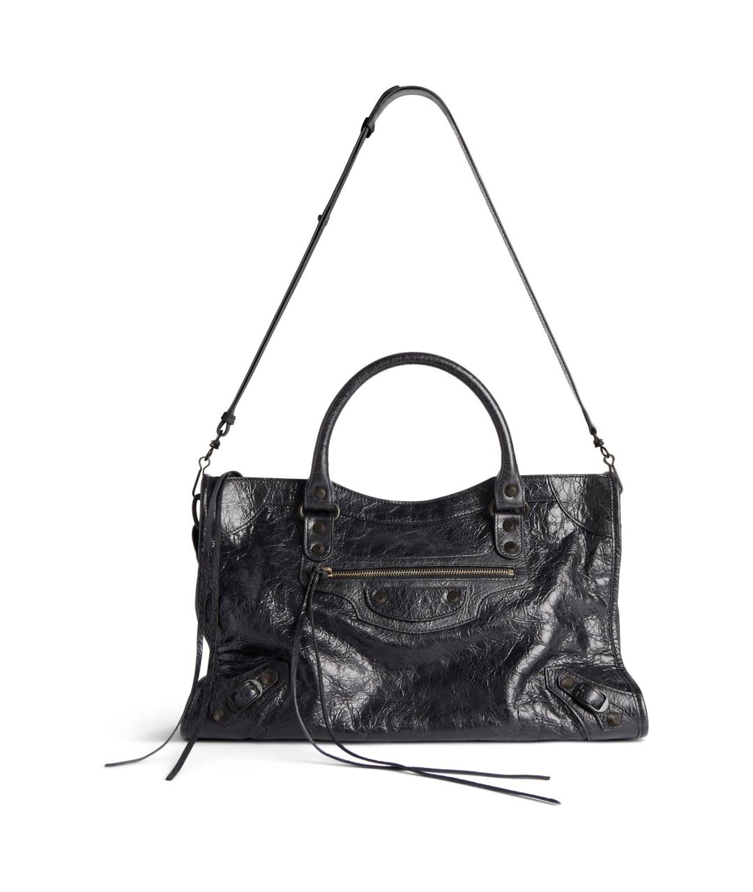 BALENCIAGA Черная кожаная сумка через плечо, фото 5