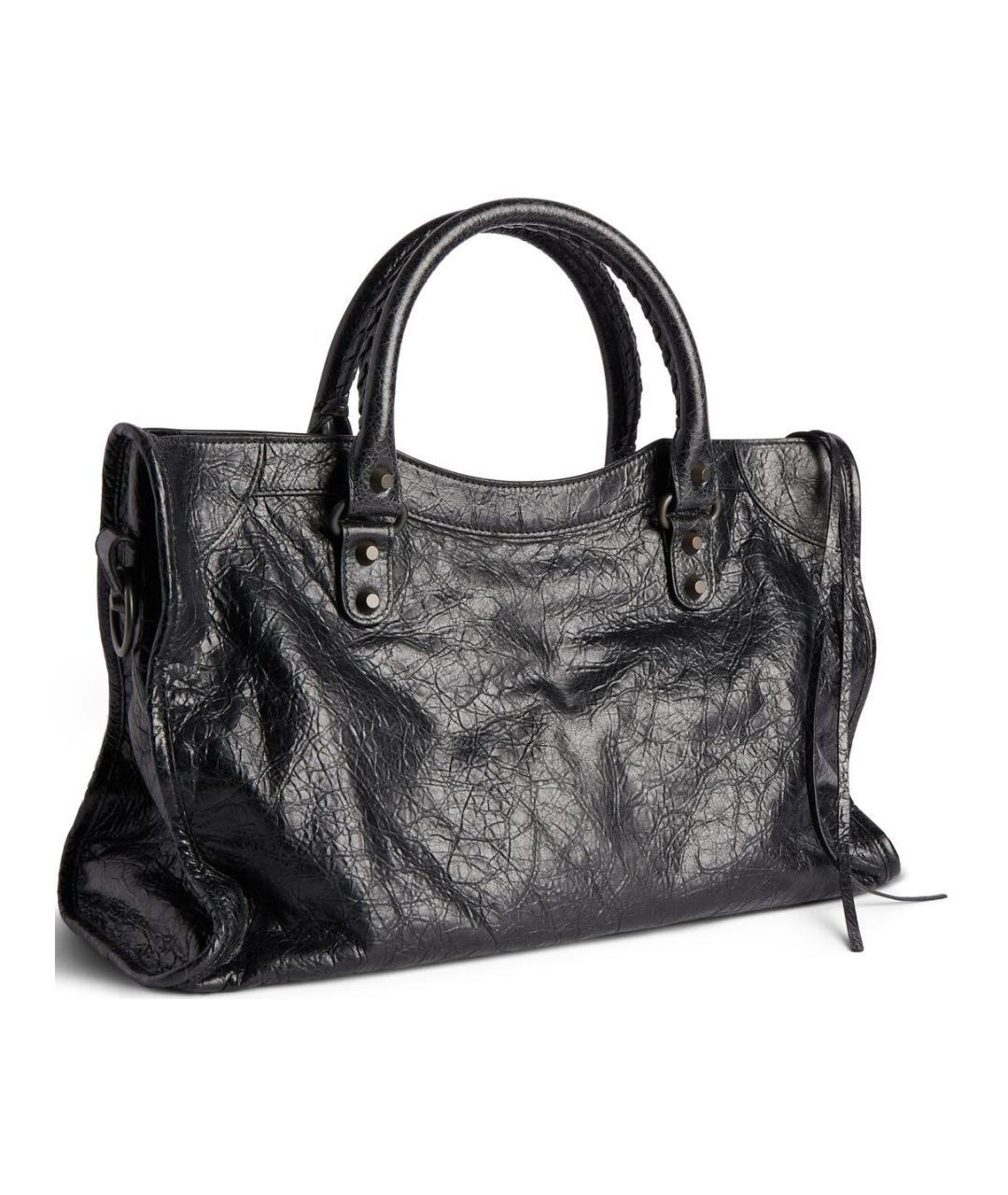 BALENCIAGA Черная кожаная сумка через плечо, фото 4