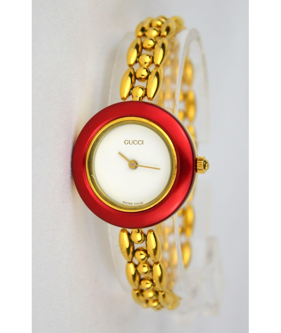 GUCCI Золотые пластиковые часы, фото 9