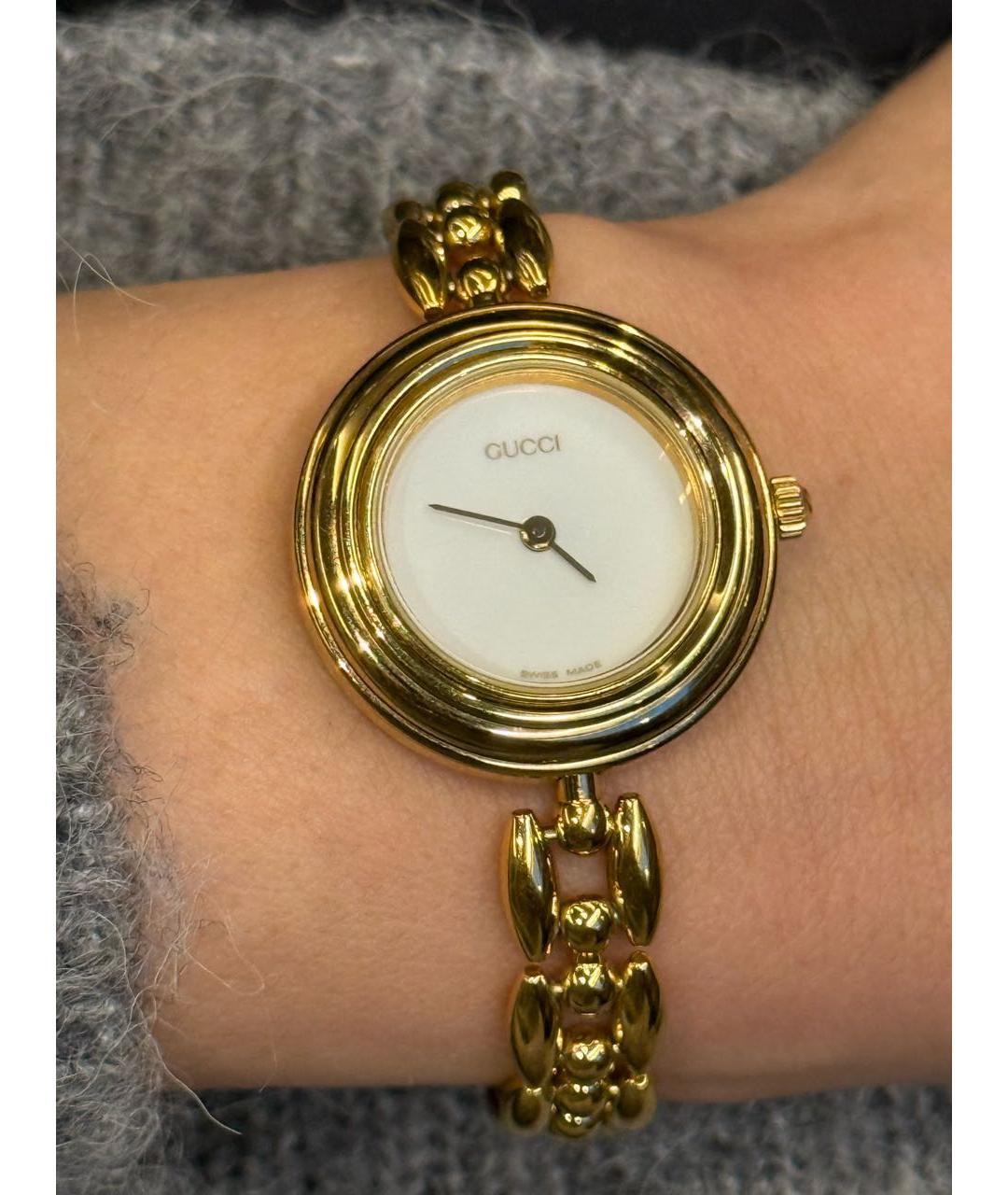 GUCCI Золотые пластиковые часы, фото 6