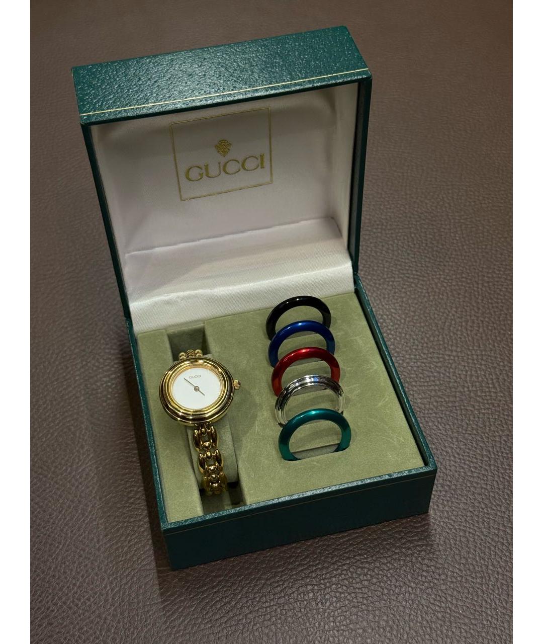 GUCCI Золотые пластиковые часы, фото 3