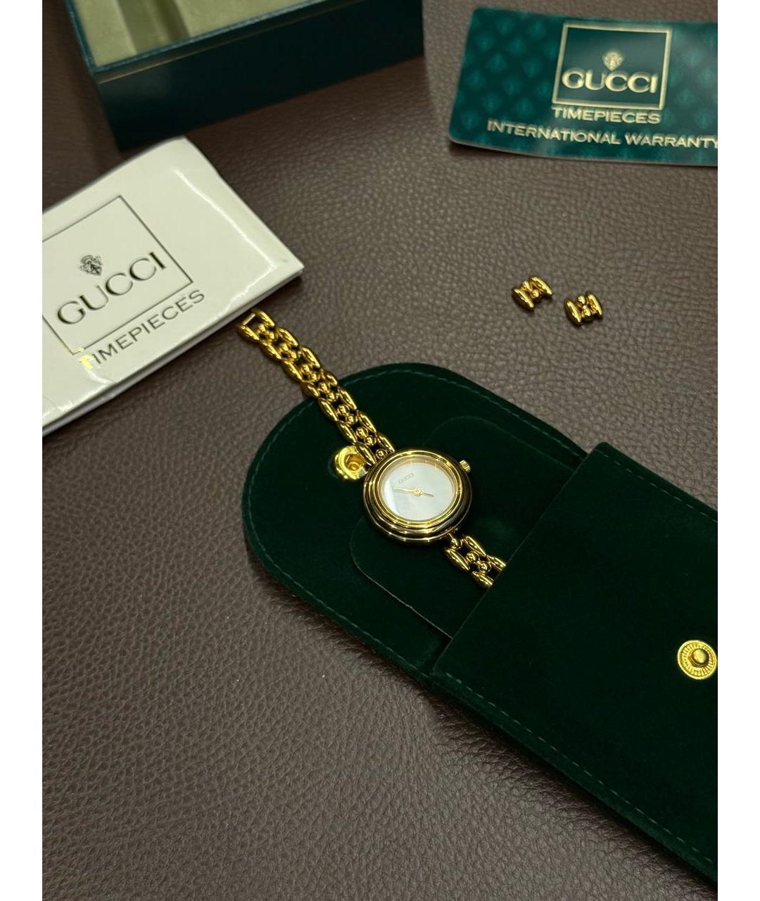 GUCCI Золотые пластиковые часы, фото 2