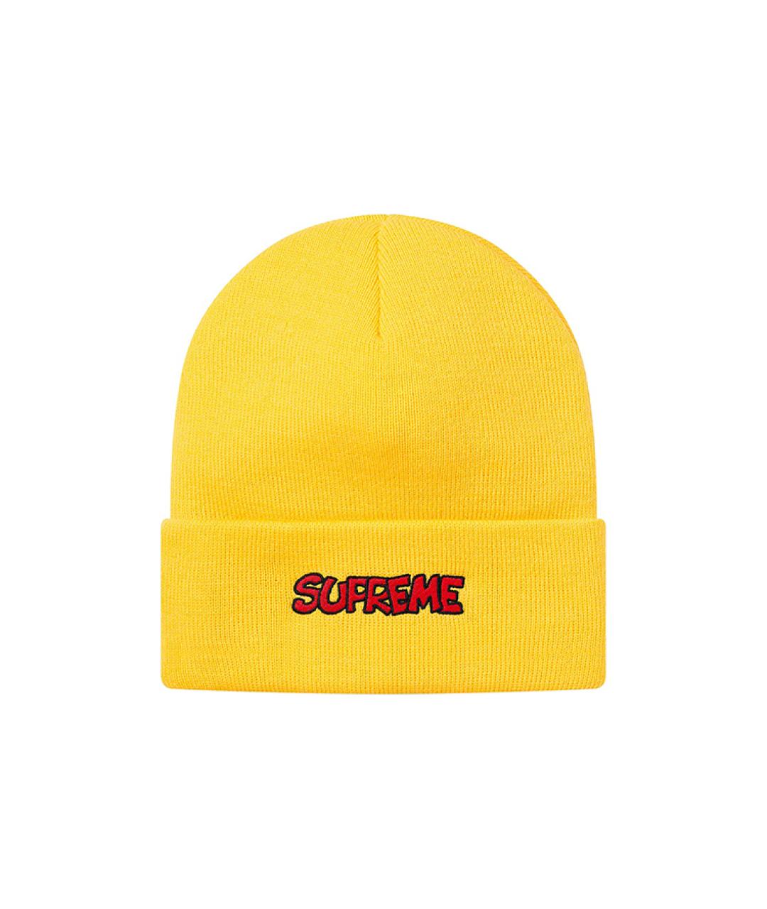 SUPREME Желтая шапка, фото 1