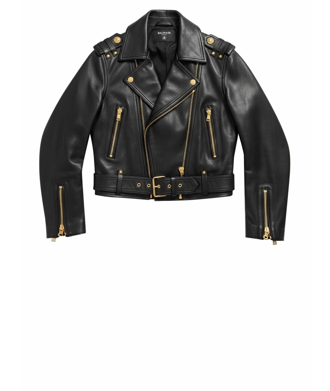 BALMAIN Черная кожаная куртка, фото 1