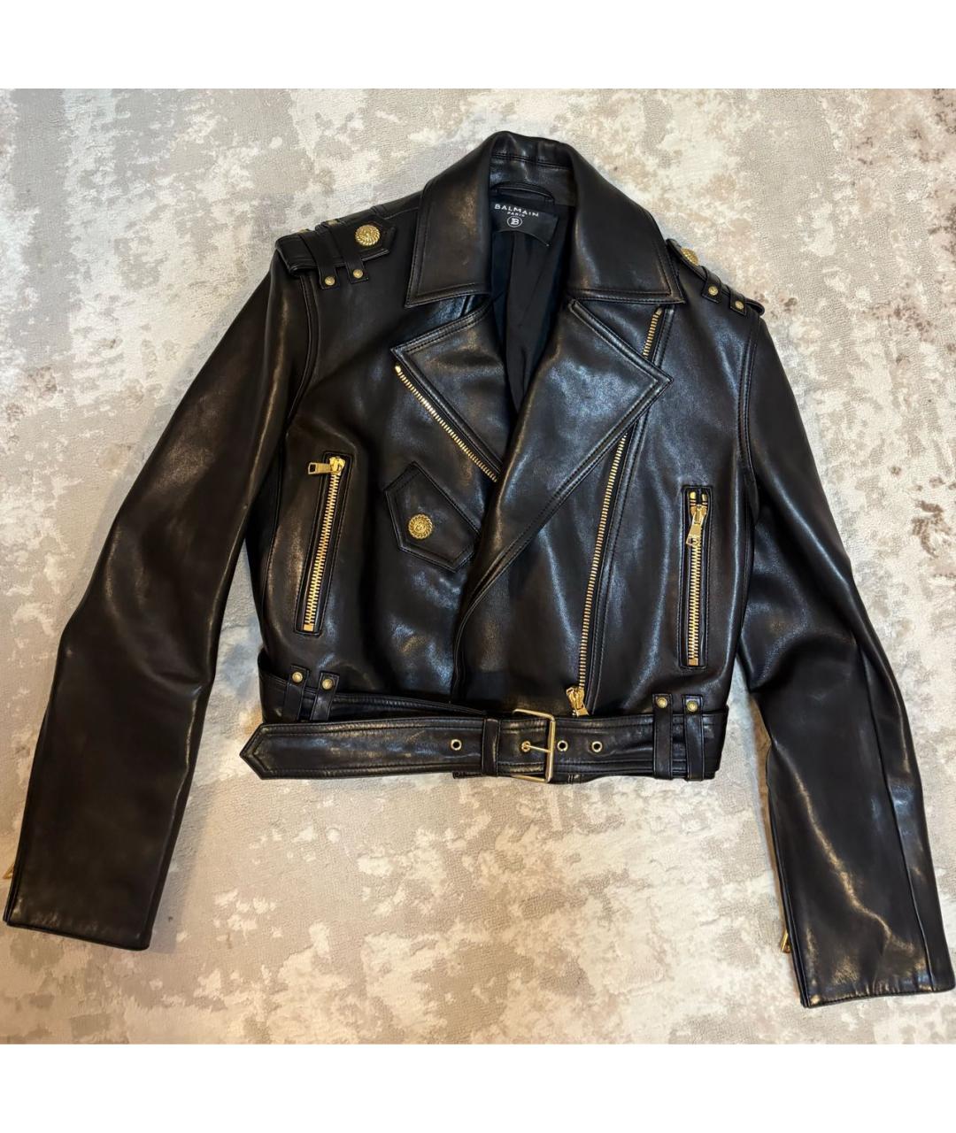 BALMAIN Черная кожаная куртка, фото 3