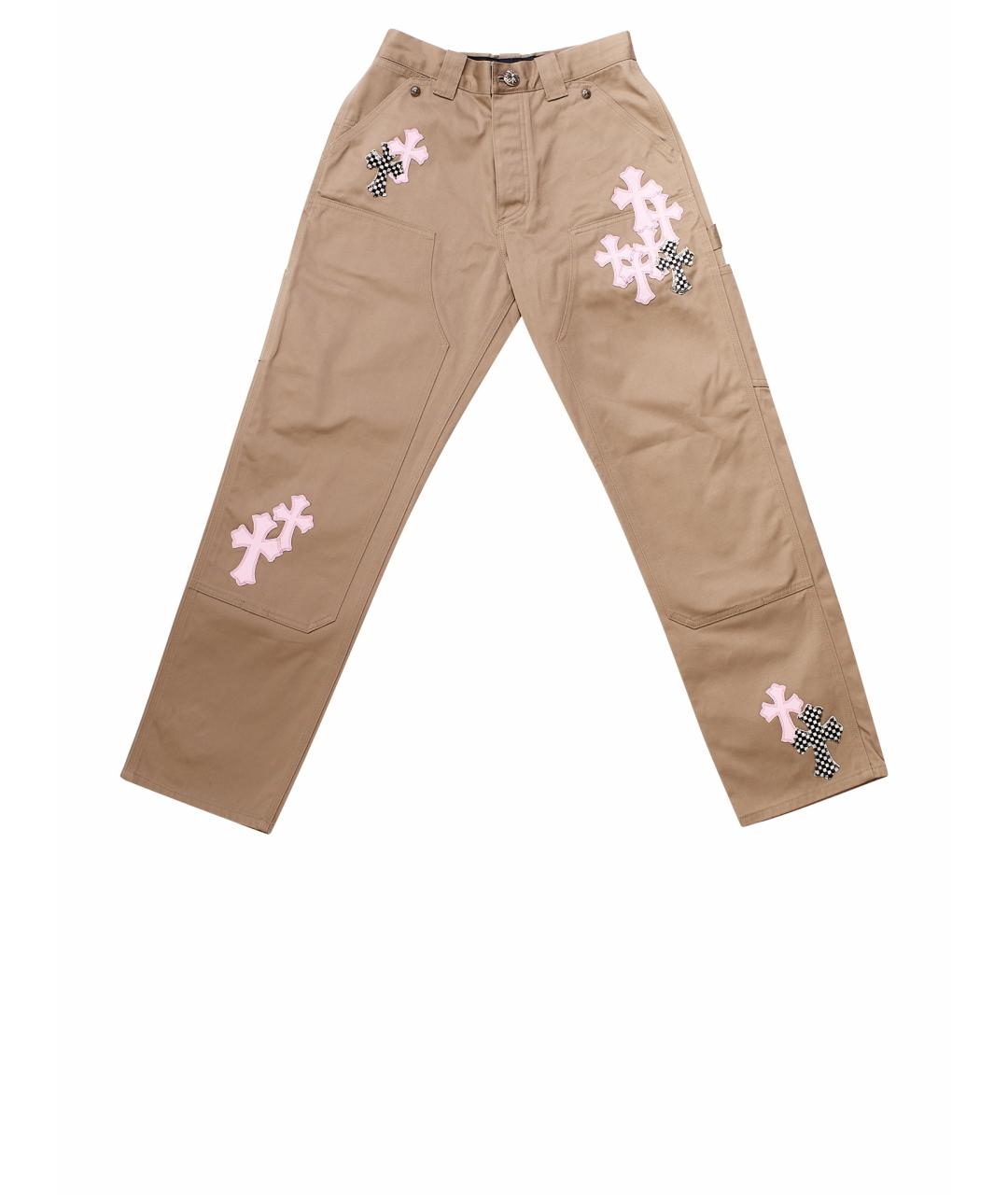 CHROME HEARTS Бежевые хлопковые брюки чинос, фото 1