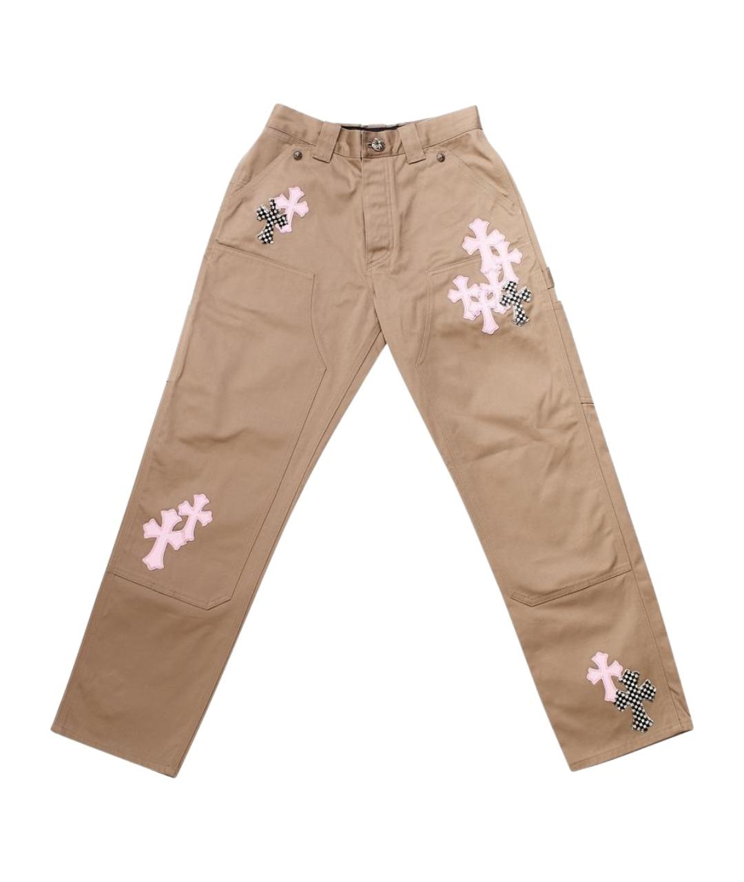 CHROME HEARTS Бежевые хлопковые брюки чинос, фото 1