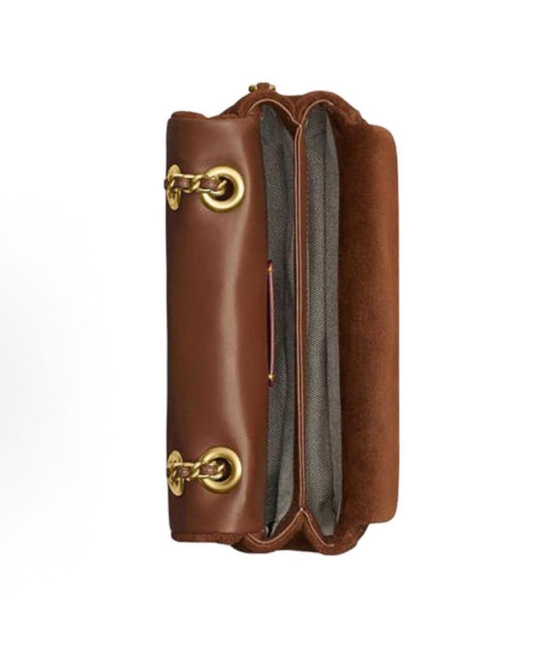 COACH Коричневая замшевая сумка через плечо, фото 3