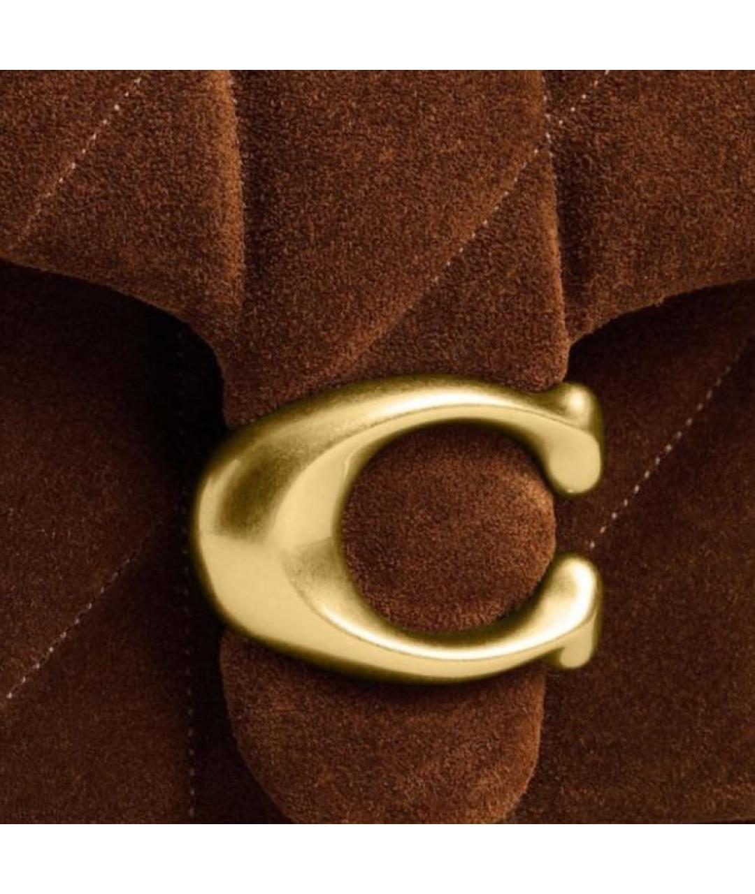 COACH Коричневая замшевая сумка через плечо, фото 4
