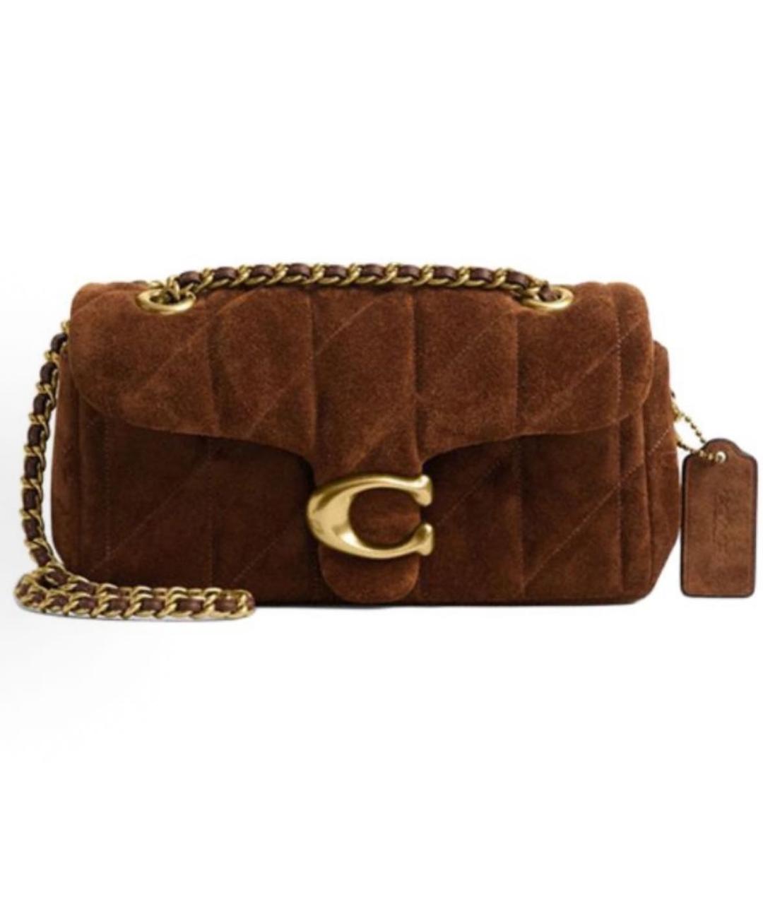 COACH Коричневая замшевая сумка через плечо, фото 9