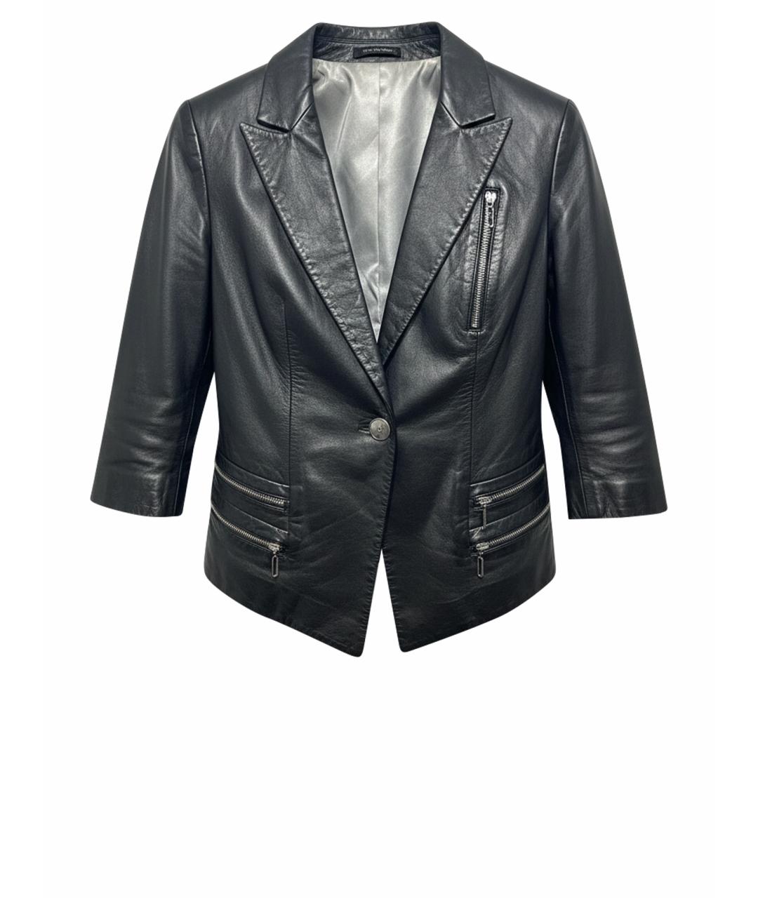 PHILIPP PLEIN Темно-синяя кожаная куртка, фото 1