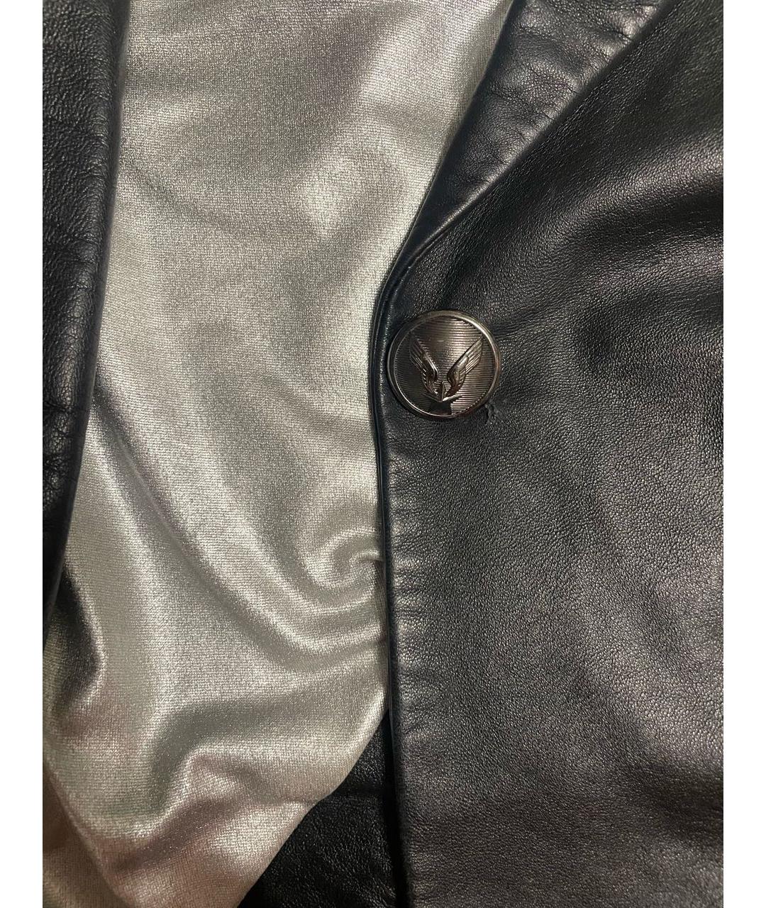 PHILIPP PLEIN Темно-синяя кожаная куртка, фото 5