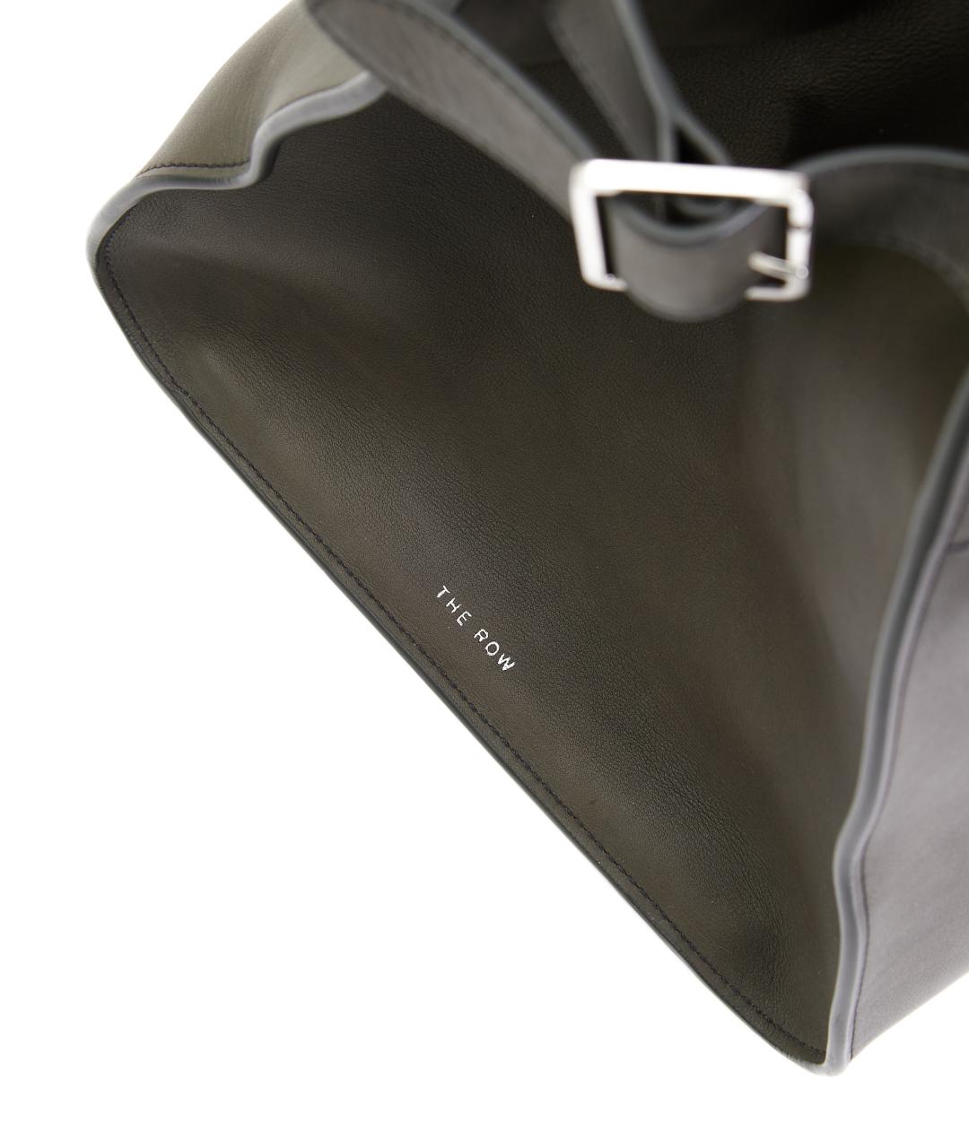 THE ROW Хаки кожаная сумка с короткими ручками, фото 5