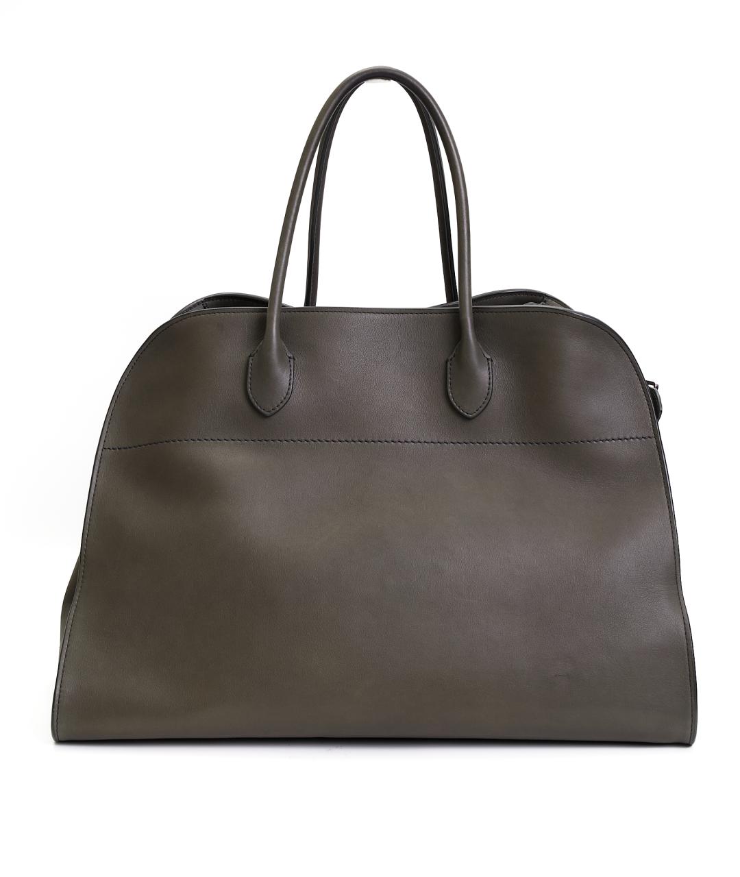 THE ROW Хаки кожаная сумка с короткими ручками, фото 1