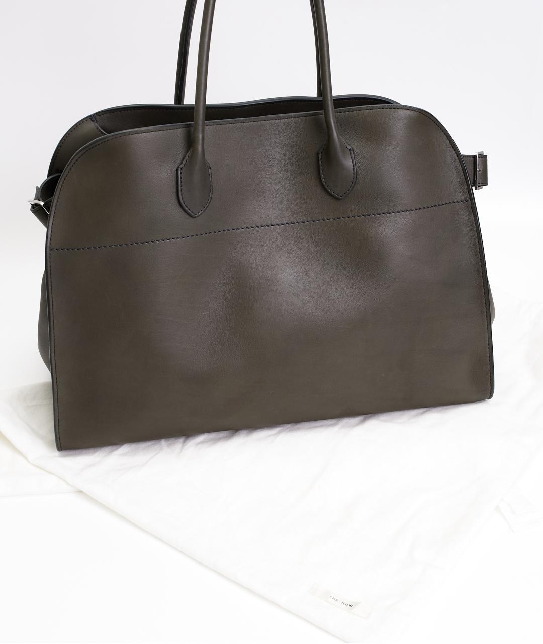 THE ROW Хаки кожаная сумка с короткими ручками, фото 8