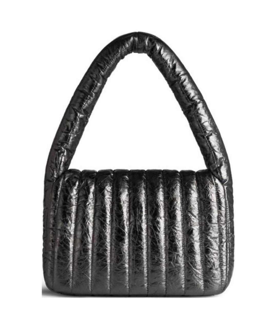 BALENCIAGA Черная кожаная сумка через плечо, фото 4