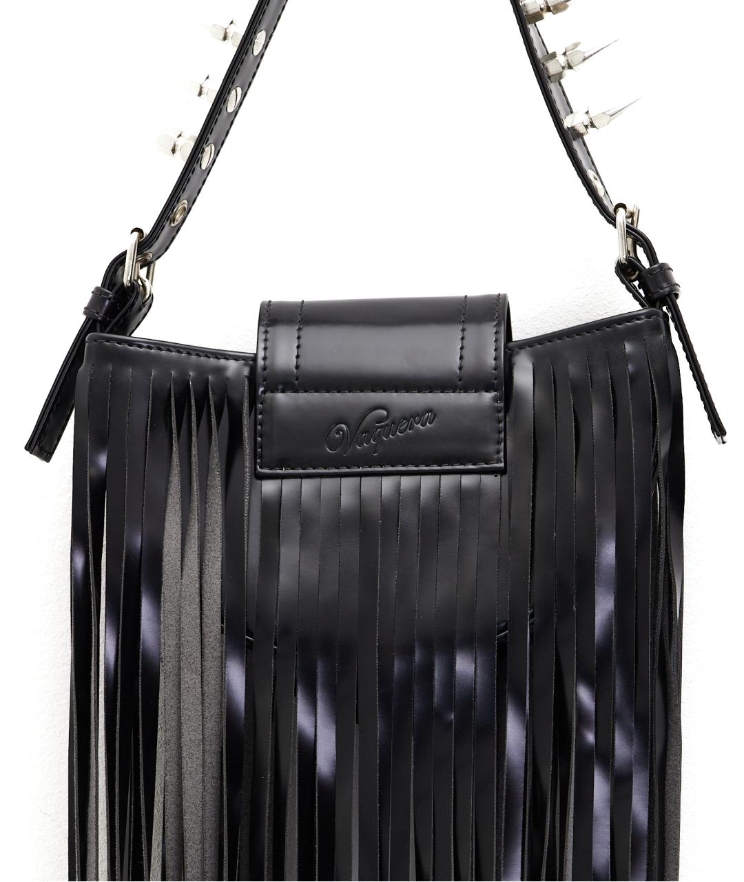 Vaquera Черная кожаная сумка через плечо, фото 4