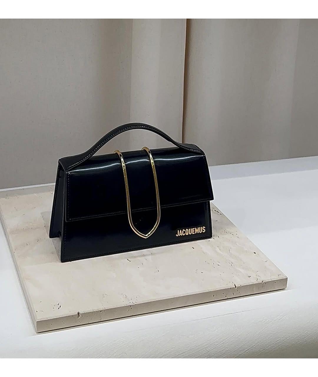 JACQUEMUS Черная кожаная сумка через плечо, фото 2