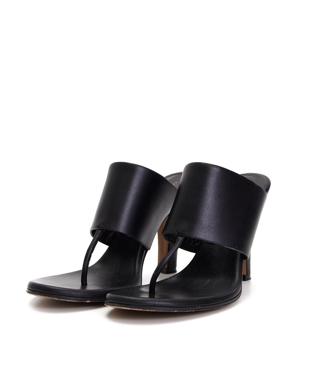 THE ROW Черные кожаные босоножки, фото 2