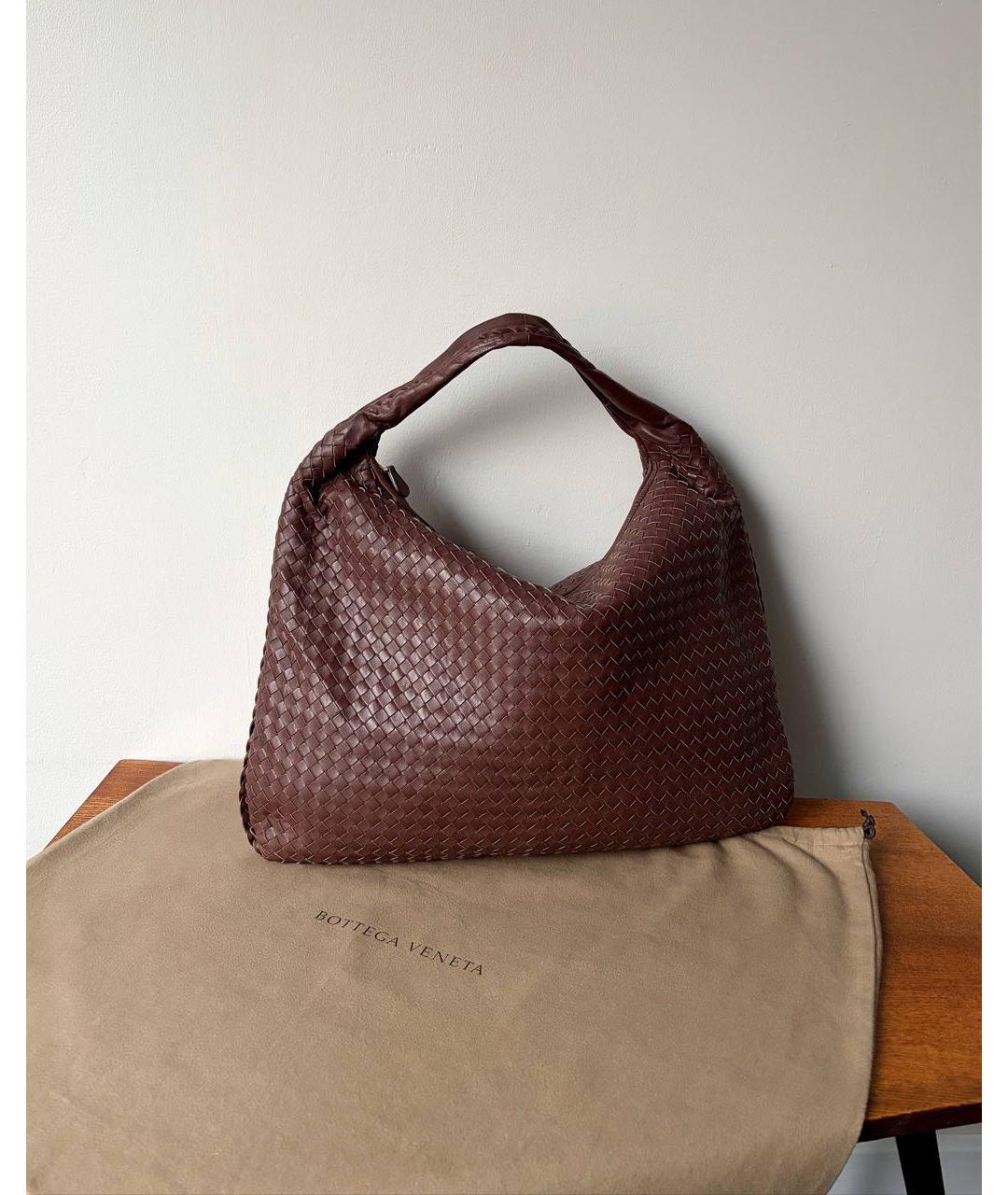 BOTTEGA VENETA Коричневая кожаная сумка через плечо, фото 9