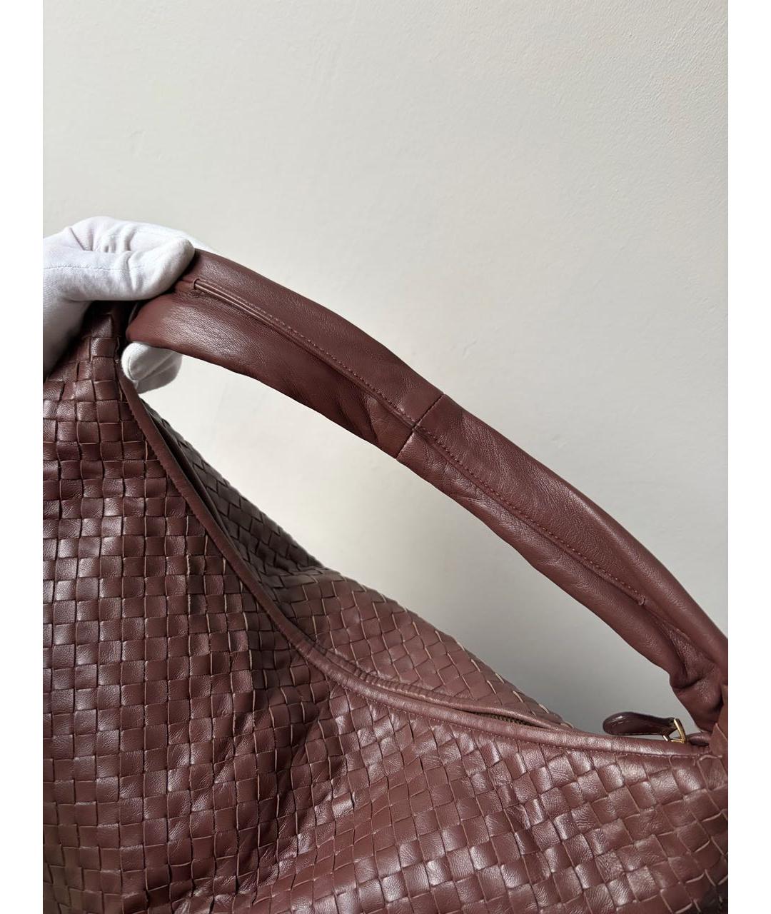 BOTTEGA VENETA Коричневая кожаная сумка через плечо, фото 7