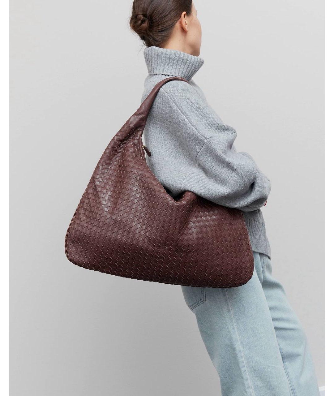 BOTTEGA VENETA Коричневая кожаная сумка через плечо, фото 2