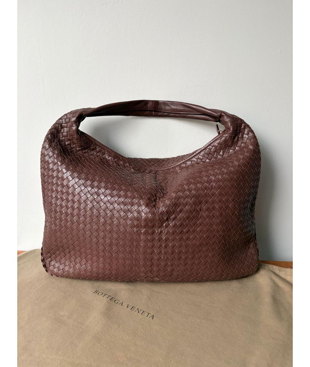 BOTTEGA VENETA Коричневая кожаная сумка через плечо, фото 4