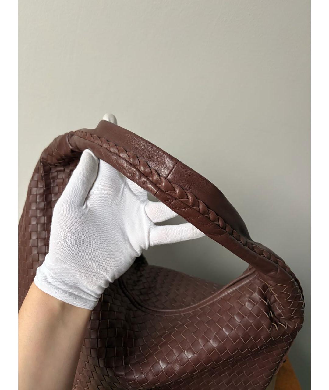 BOTTEGA VENETA Коричневая кожаная сумка через плечо, фото 6