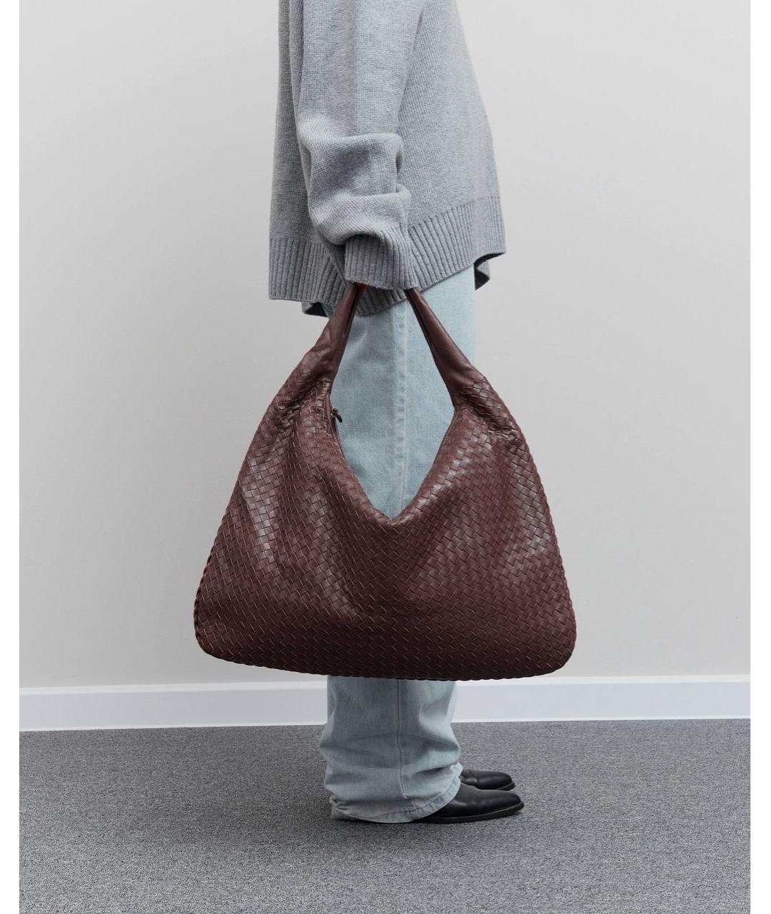 BOTTEGA VENETA Коричневая кожаная сумка через плечо, фото 3