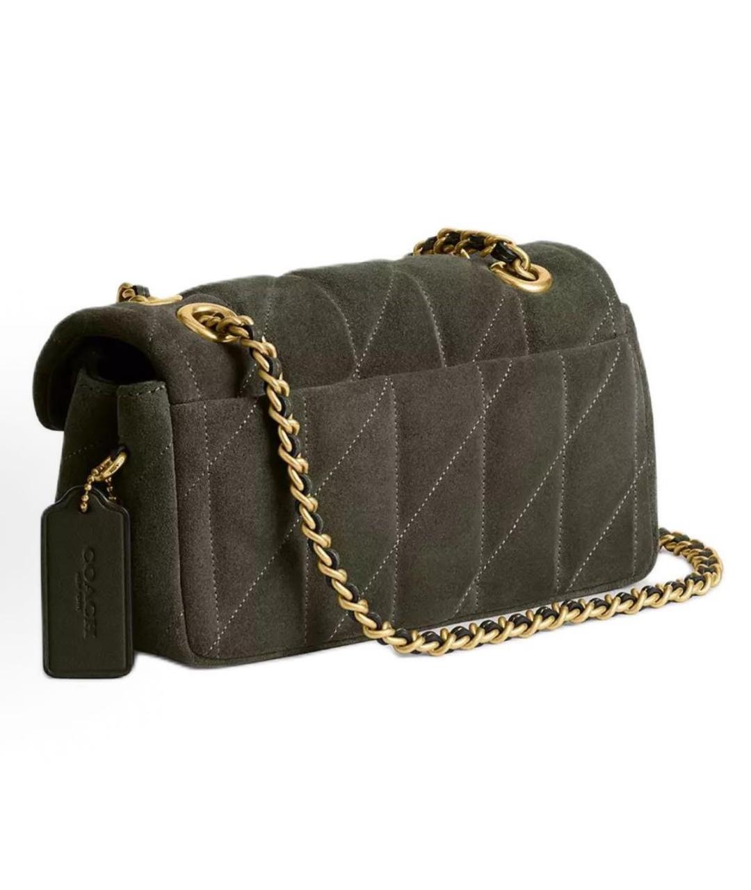 COACH Хаки замшевая сумка через плечо, фото 2
