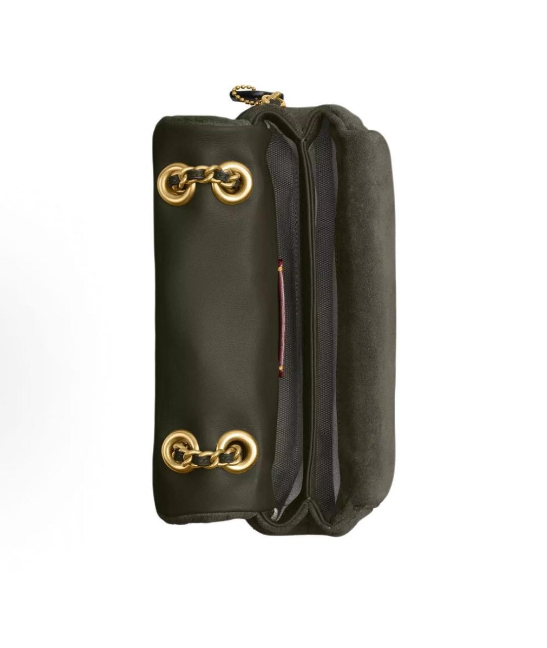 COACH Хаки замшевая сумка через плечо, фото 4