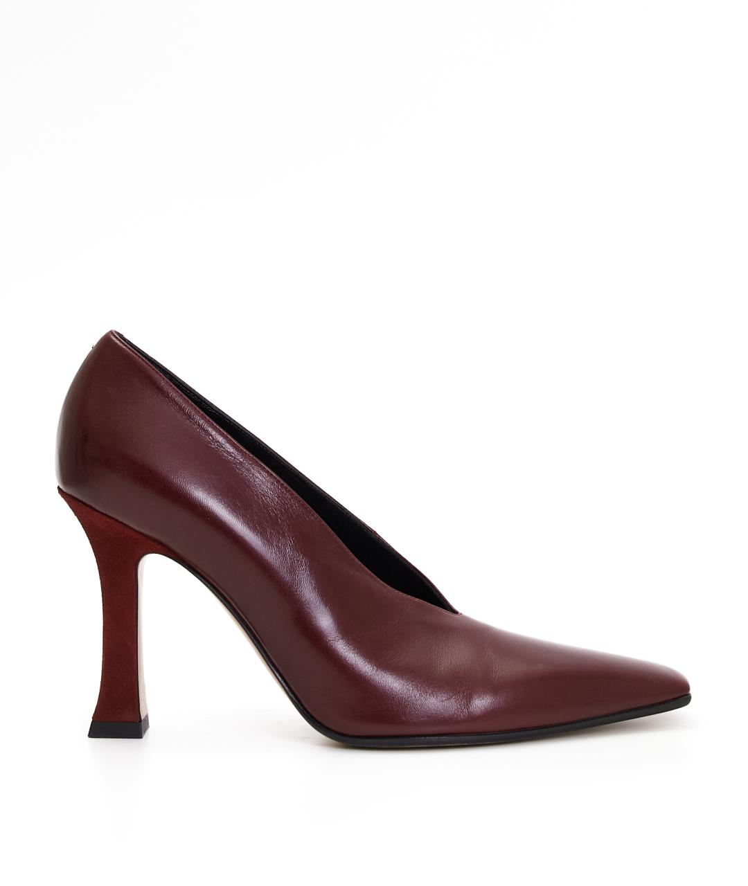 CELINE Бордовые кожаные туфли, фото 9