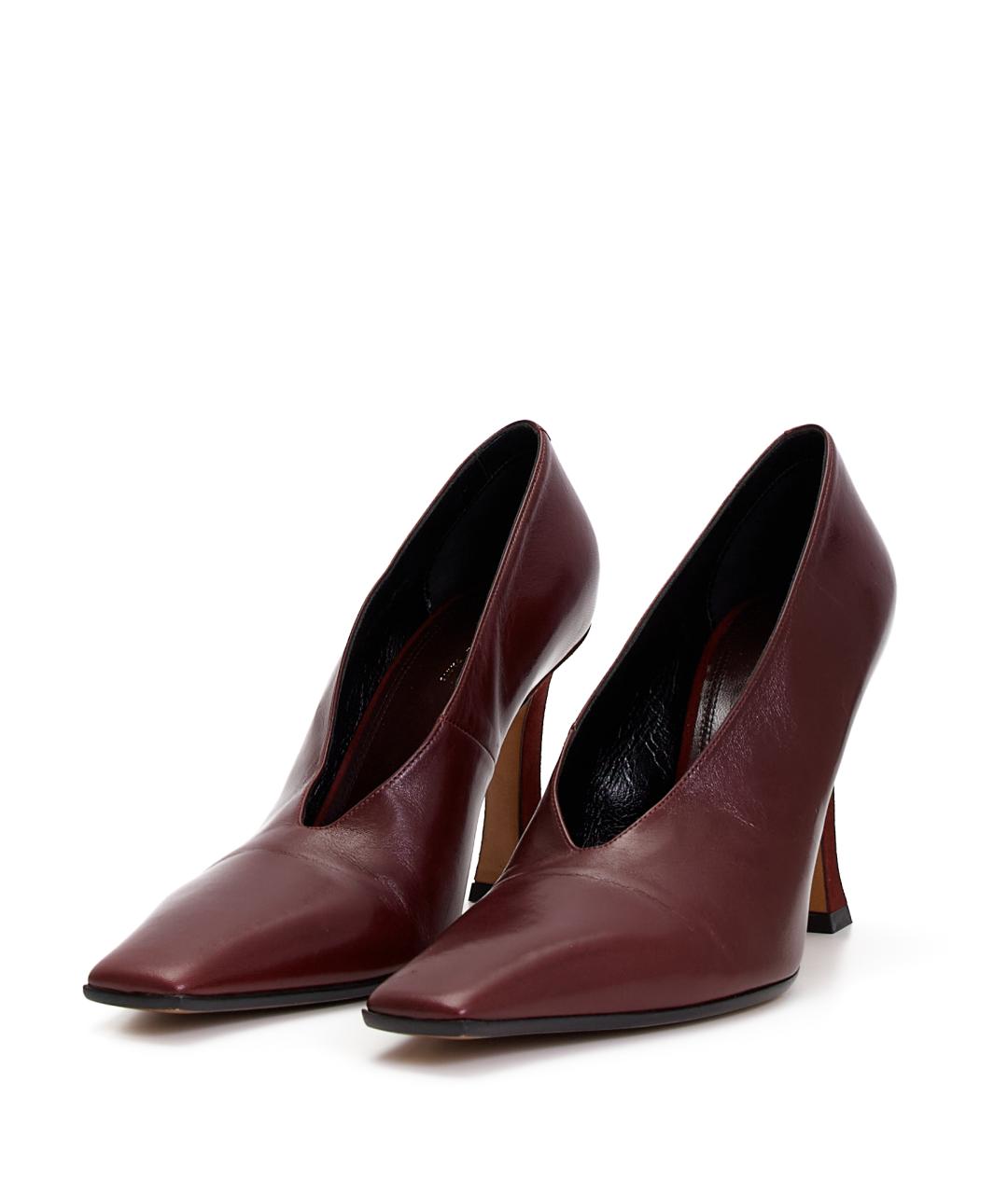 CELINE Бордовые кожаные туфли, фото 2