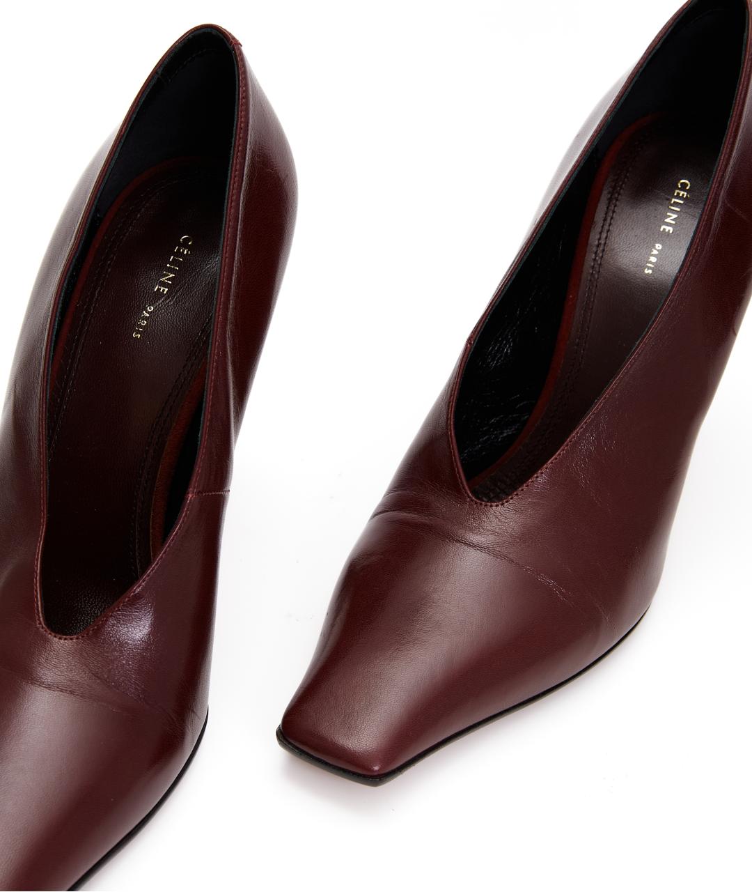 CELINE Бордовые кожаные туфли, фото 5