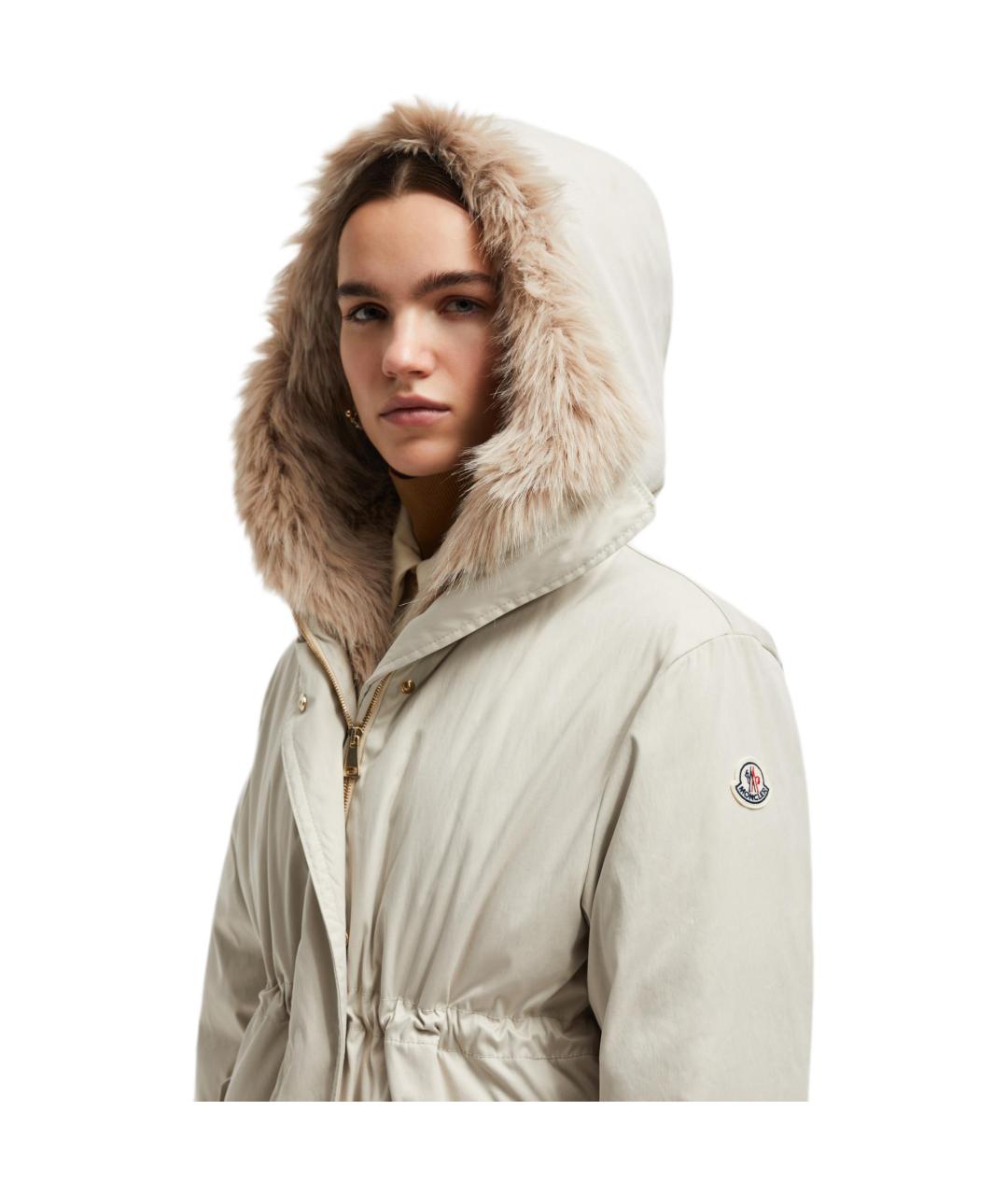 MONCLER Бежевый пуховик, фото 5
