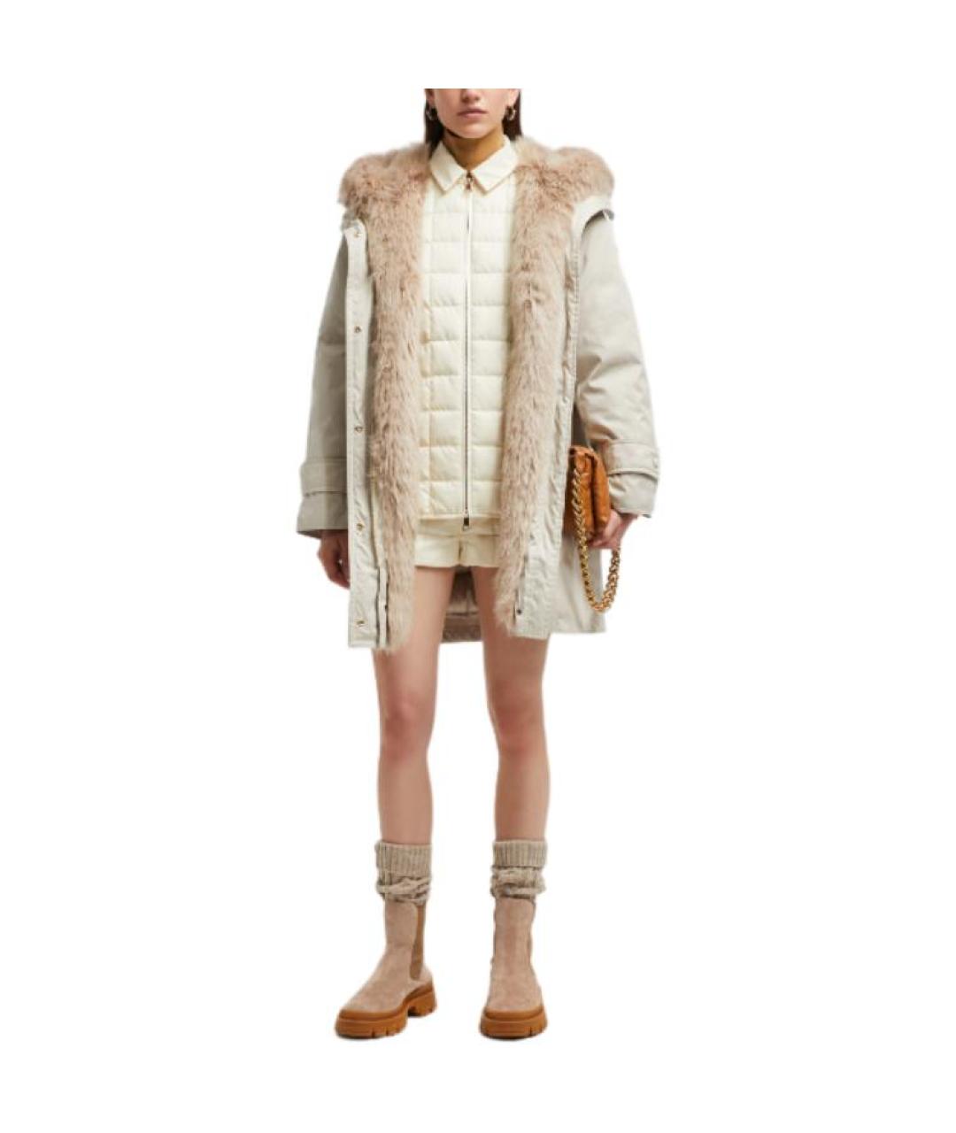MONCLER Бежевый пуховик, фото 4