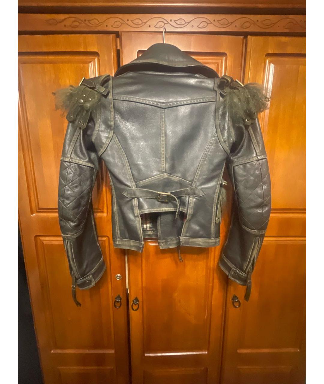 DSQUARED2 Коричневая кожаная куртка, фото 2