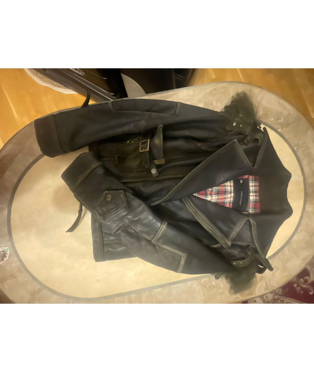 DSQUARED2 Коричневая кожаная куртка, фото 4