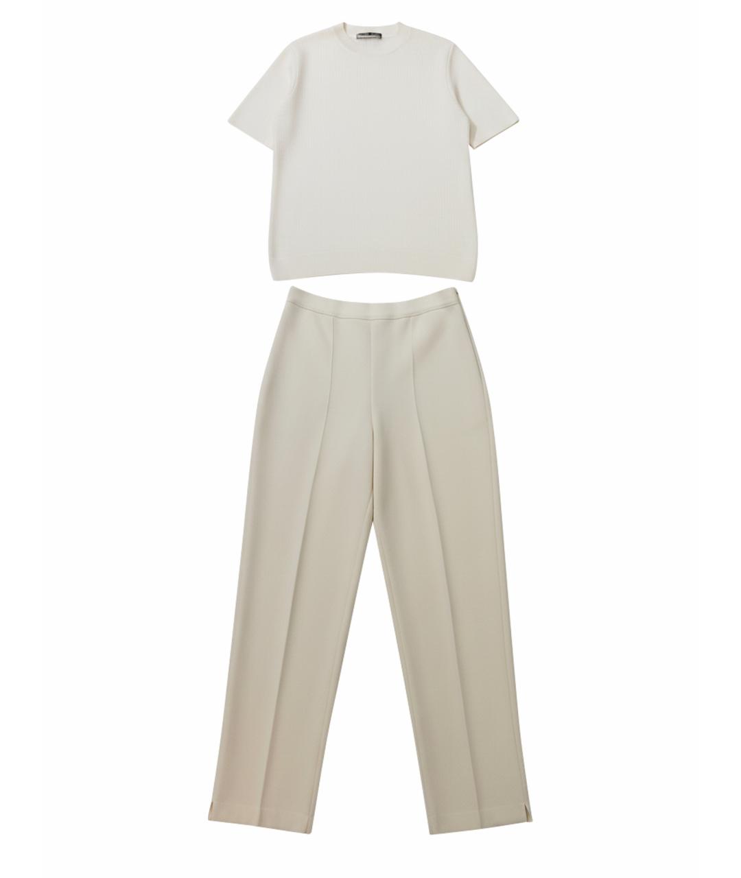 LORO PIANA Белый шелковый костюм с брюками, фото 1