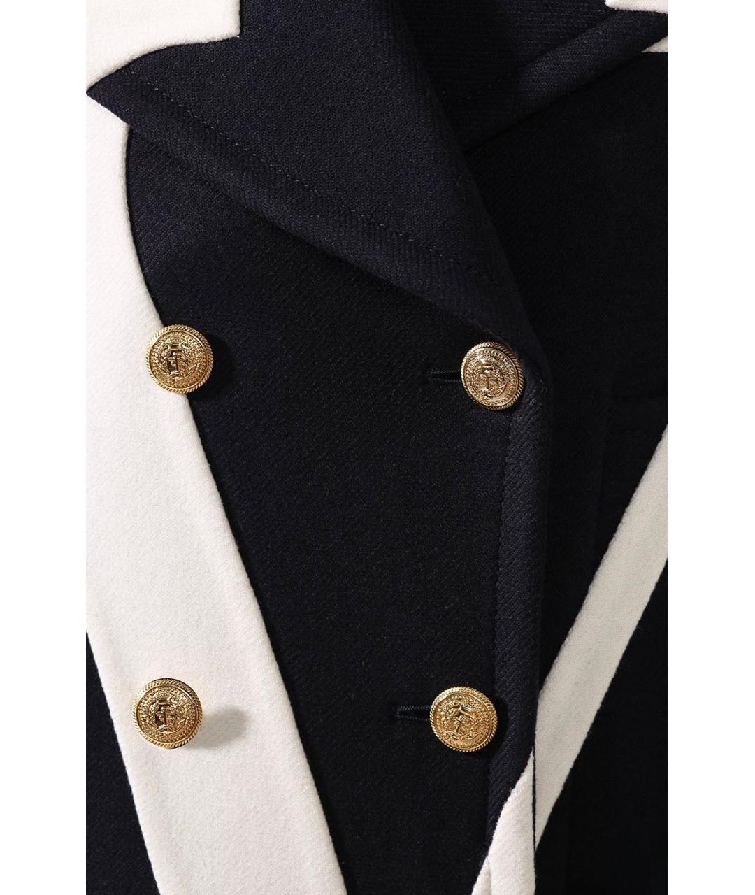 VALENTINO Темно-синее шерстяное пальто, фото 4