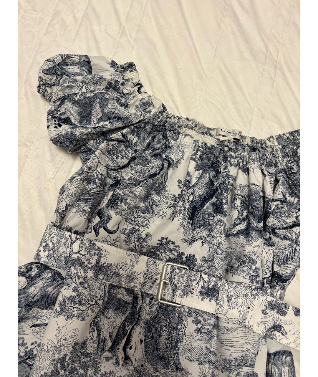 CHRISTIAN DIOR Голубое хлопковое повседневное платье, фото 2