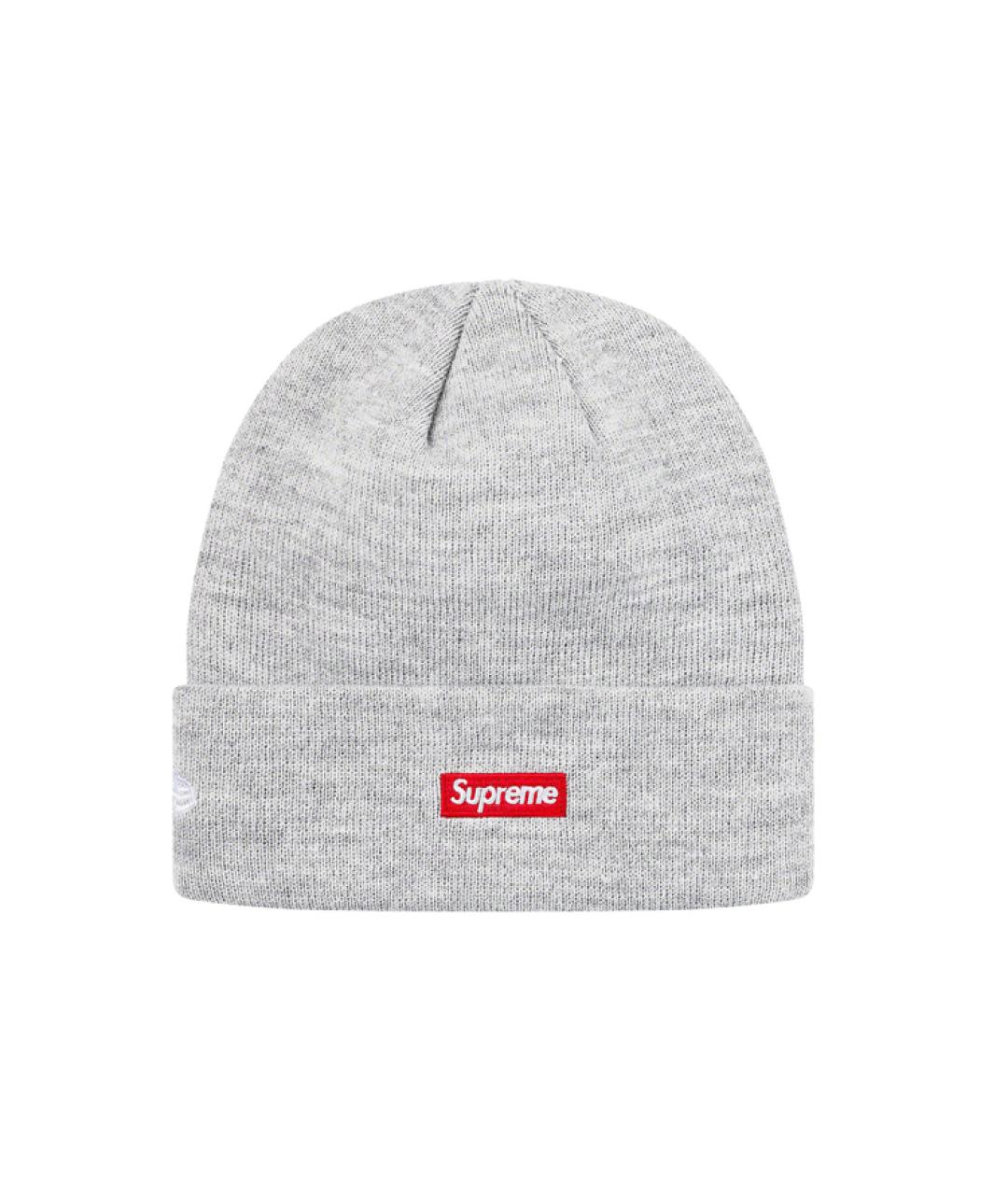 SUPREME Серая хлопковая шапка, фото 2