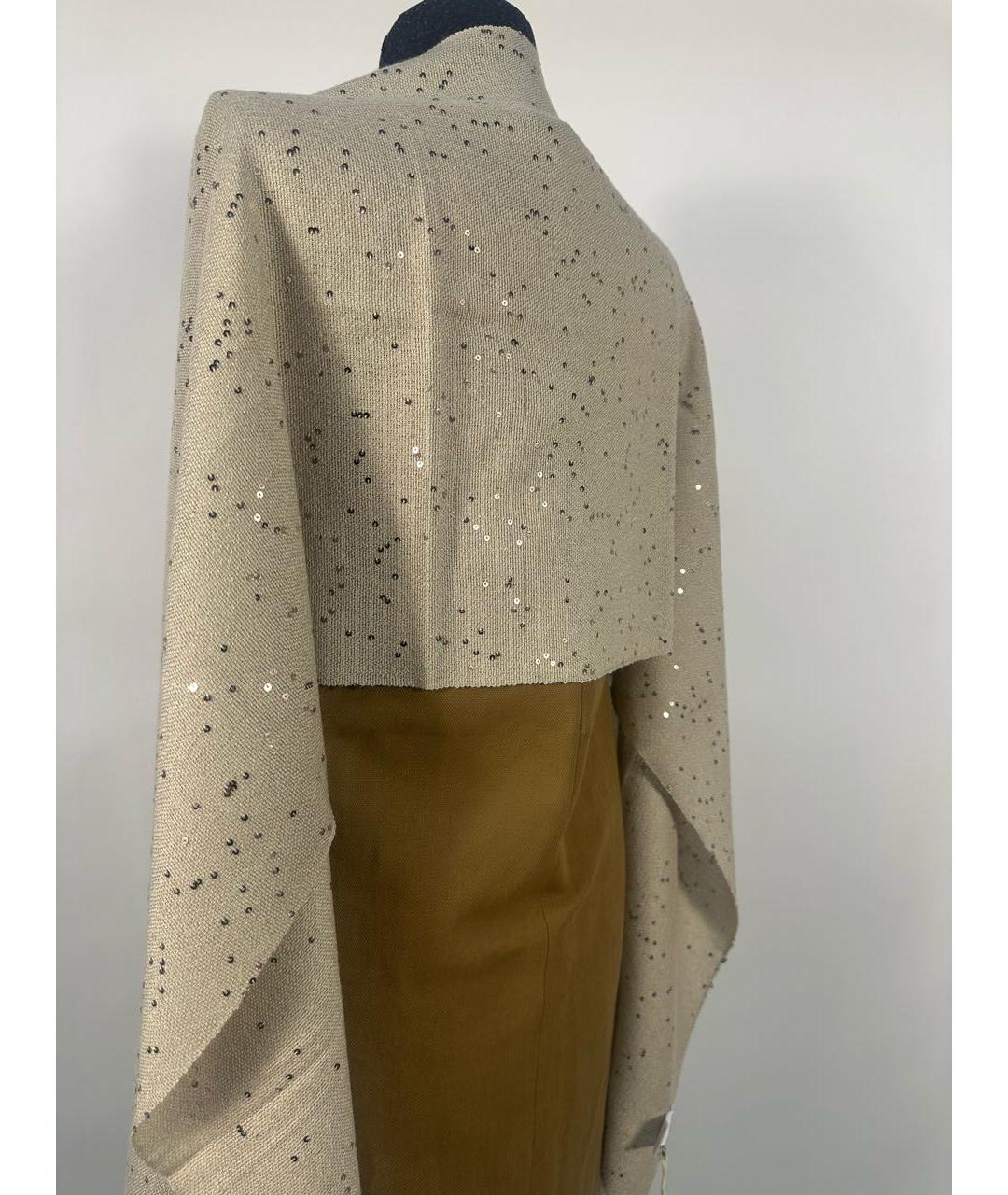 BRUNELLO CUCINELLI Бежевый кашемировый платок, фото 7