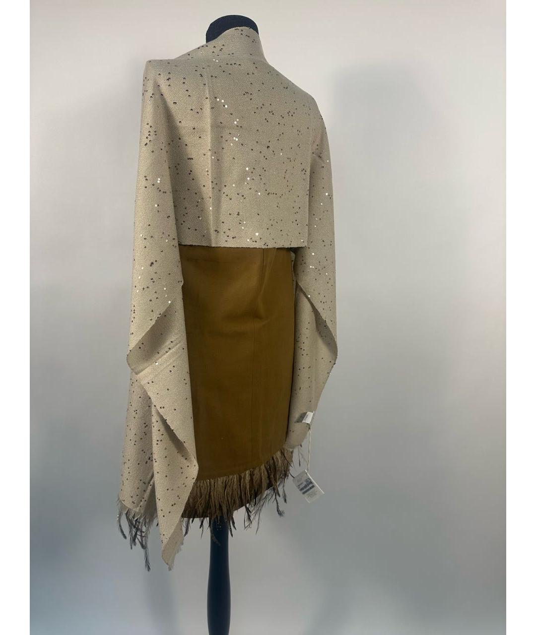 BRUNELLO CUCINELLI Бежевый кашемировый платок, фото 6