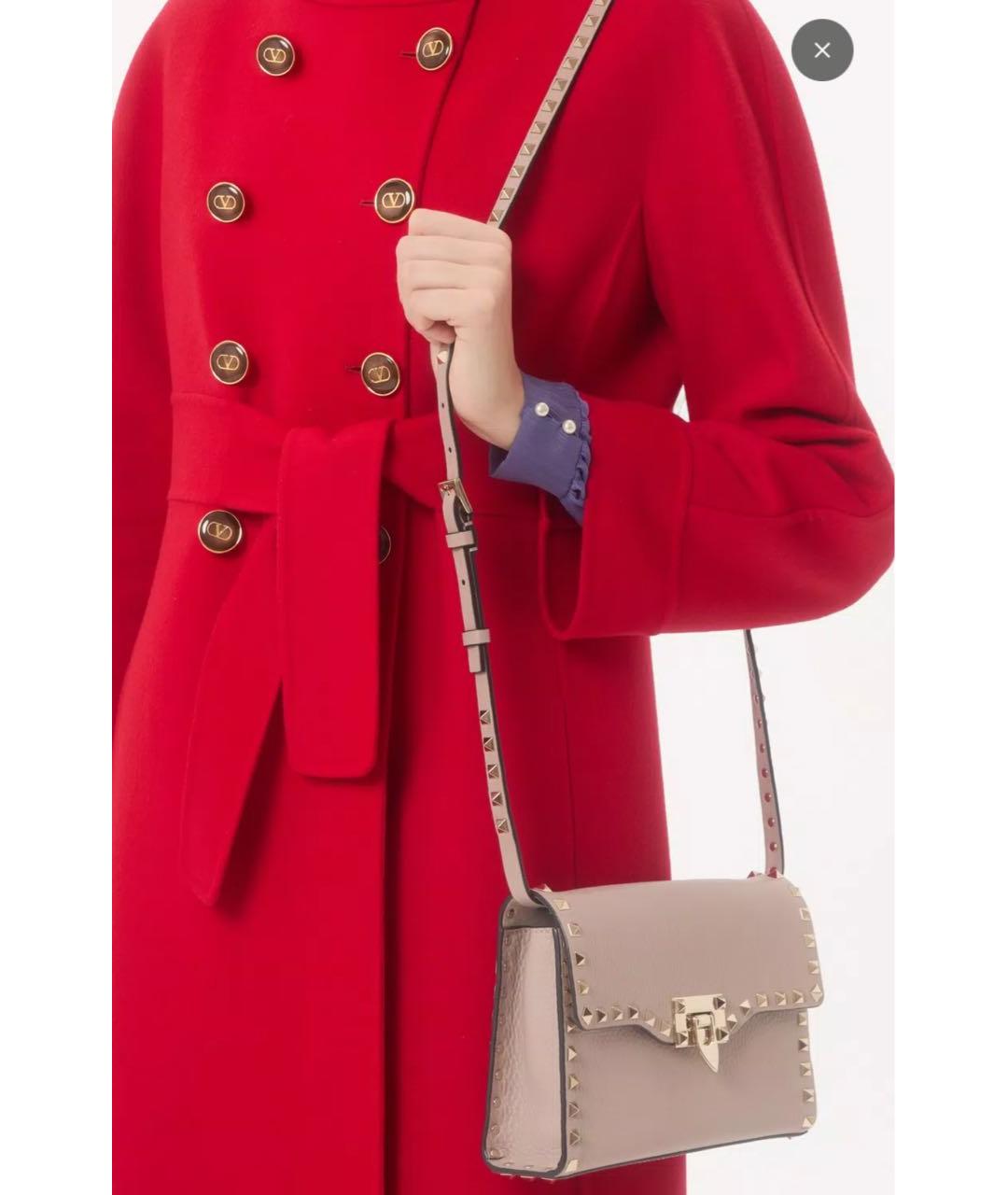 VALENTINO Розовая кожаная сумка через плечо, фото 3