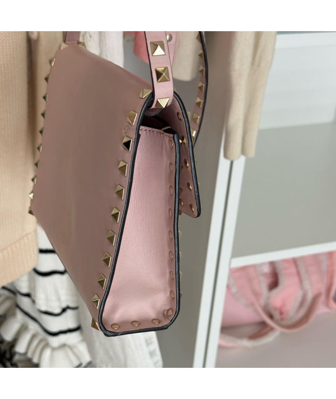 VALENTINO Розовая кожаная сумка через плечо, фото 7