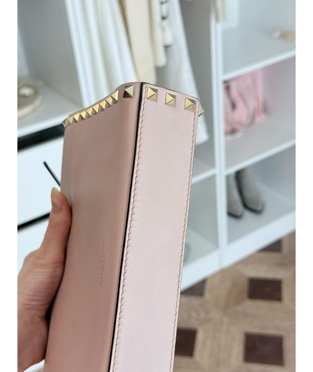 VALENTINO Розовая кожаная сумка через плечо, фото 5