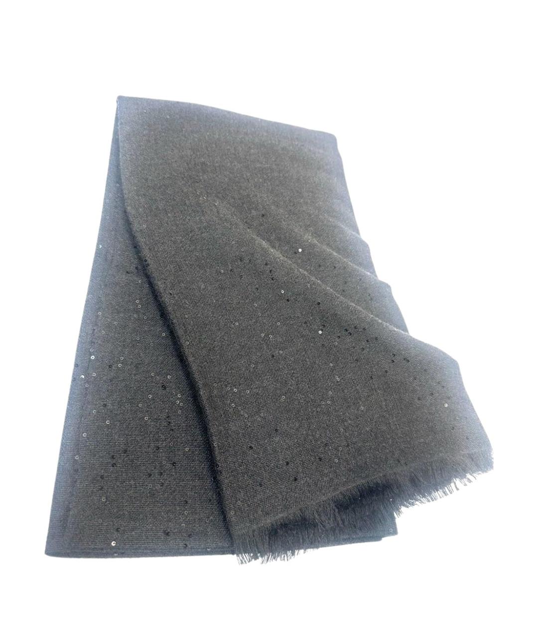 BRUNELLO CUCINELLI Черный кашемировый платок, фото 1