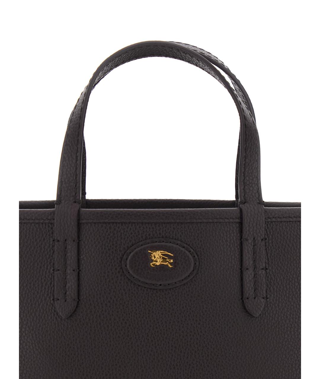 BURBERRY Коричневая кожаная сумка тоут, фото 3